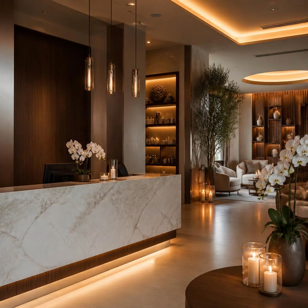 Aadhya Beauty Spa reception and lounge in Miyapur
